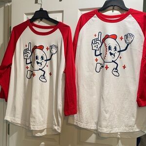 2 Sport-Tek Red and White Graphic Tees